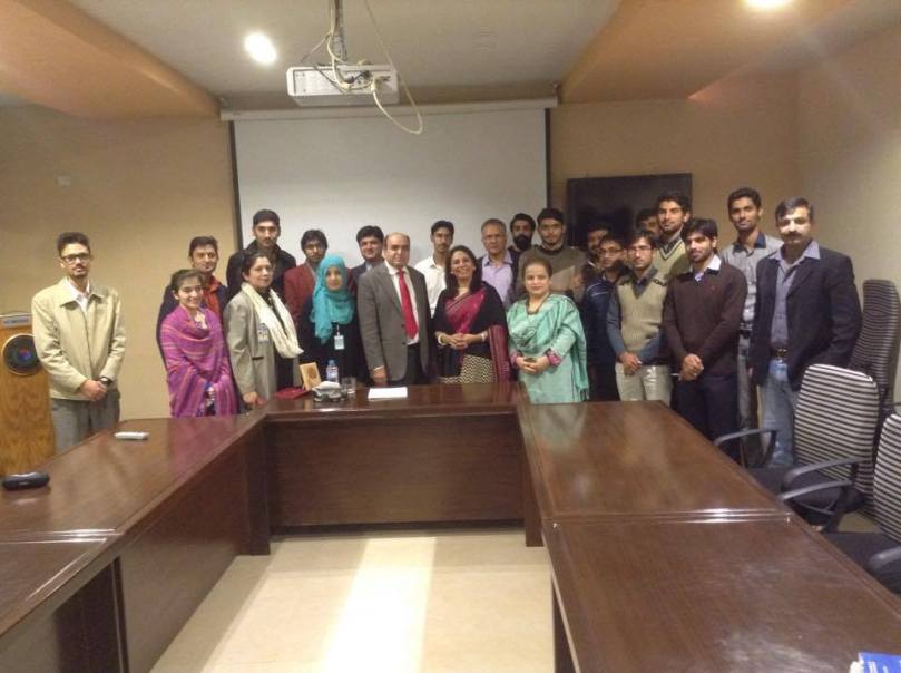 A group photo of Ms.Durdana Ansari with PCS faculty members and students. 